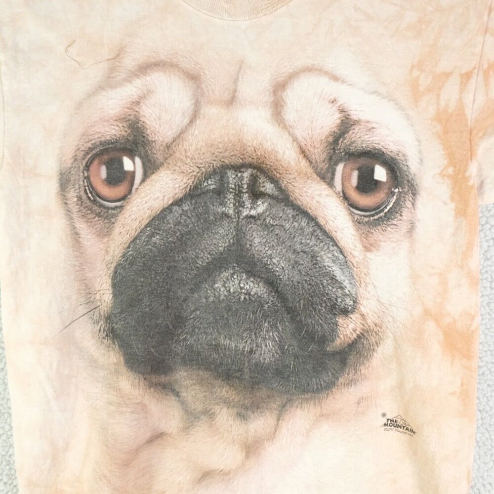 The Mountain T Shirt Mens Small Brown Pug Dog Marble Short Sleeve